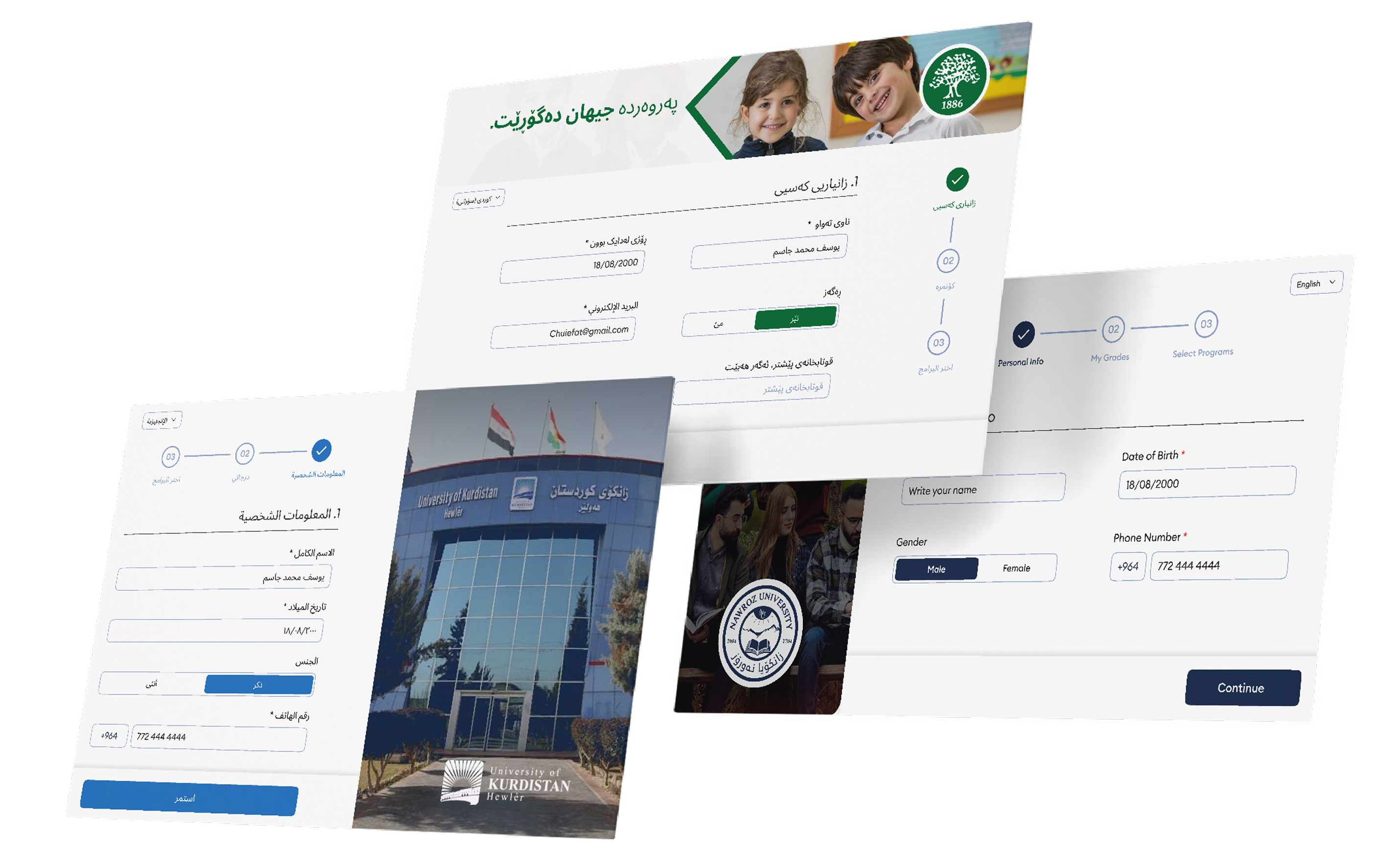 Examples of customized application forms
